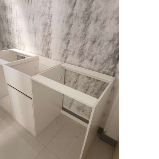1800MM White Laundry Tub-Plywood Cabinet&Marble Bench with Sink